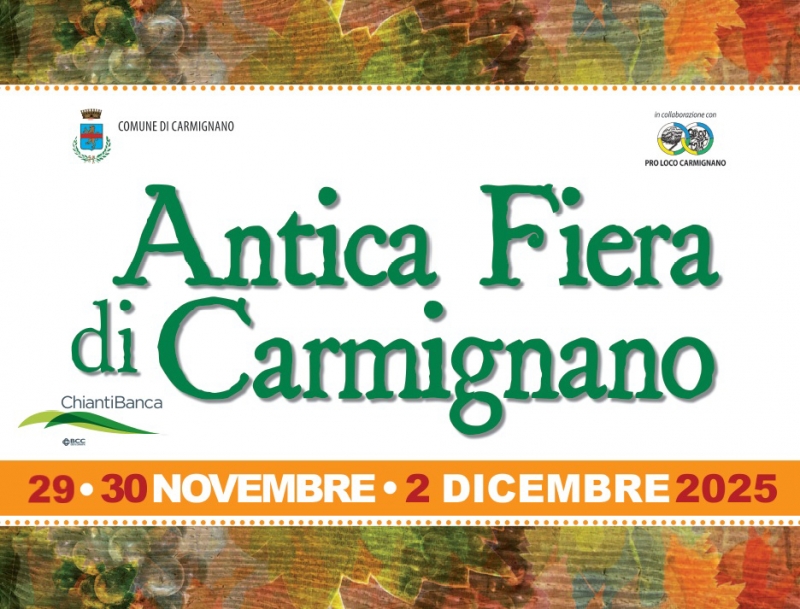 Antica Fiera di Carmignano 2025 dal 29 novembre