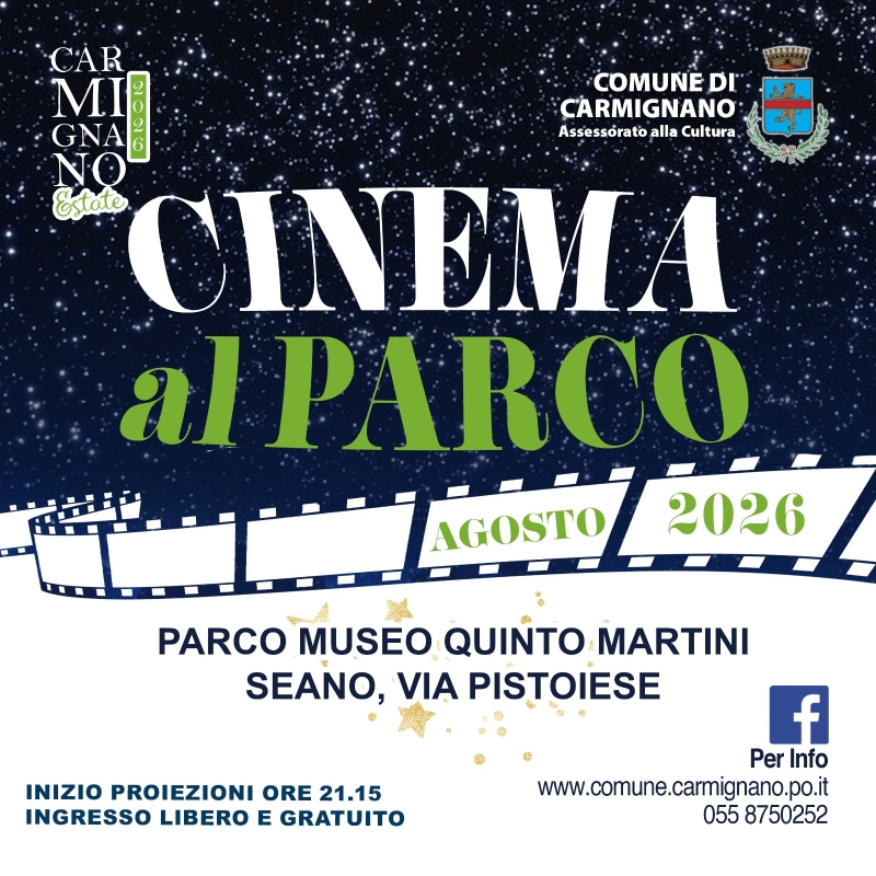 Cinema sotto le stelle ad agosto al Parco Museo Quinto Martini di Seano
